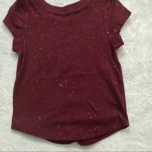 ‼️6 For $20‼️Cat & Jack Burgundy Glitter Tee